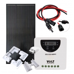 Zestaw fotowoltaiczny do kampera 220W + regulator MPPT 20A + akcesoria